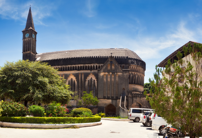 A historic Anglican cathedral in Zanzibar's Stone Town, standing on the site of a former slave market, offers architectural beauty and a poignant historical lesson. A historic Anglican cathedral in Zanzibar's Stone Town, standing on the site of a former slave market, offers architectural beauty and a poignant historical lesson.