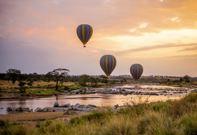 Balloon flights over Ruaha reveal its vast savannas, rocky escarpments, and the Great Ruaha River Balloon flights over Ruaha reveal its vast savannas, rocky escarpments, and the Great Ruaha River
